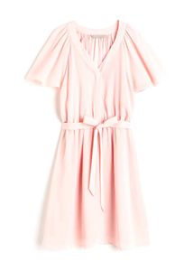 h&amp;m chiffon light pink v neck dress