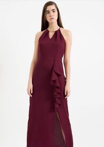 Faballey Halter Neck Dress With Slit