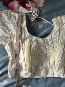 White with golden stripes detailing