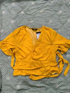 Harpa mustard Yellow Wrap Top