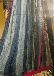 Striped Gown with Embellishments