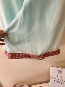 Light Blue Anarkali With Flared Palazo