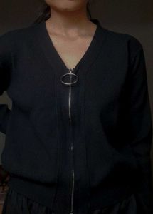 Black Zipper Sweater