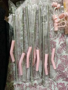 House Of Quirk 7 Stainless Steel Straws Set With