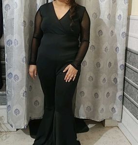 Black Jumpsuit With Adjustable Back Zid