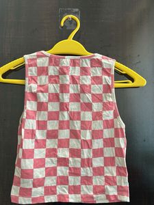 ONLY Pink &amp; White Checkered Crop Top