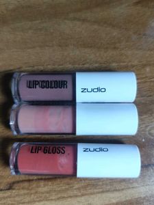 Zudio Lip Colour & Gloss Combo - Nude & Peach Shad
