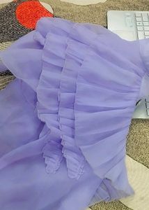 Ruffled Sheer Lavender Blouse