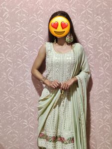 Pista Green Sharara Set