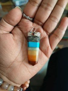 Chakra Flat Pendant Crystal Healing Gemstone