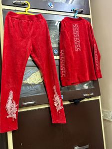 Red Velvet Lounge Set