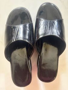 Black Slip-On Sandals