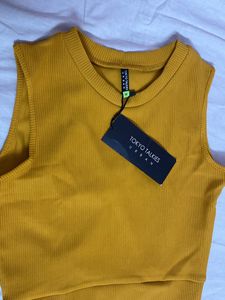 Stylish Cutout Mustard New Top