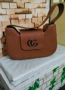 Brown Shoulder Bag with Logo