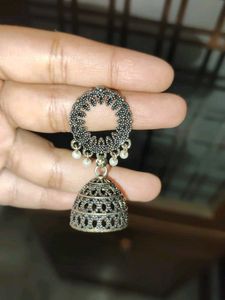 Antique Silver Jhumka Earrings