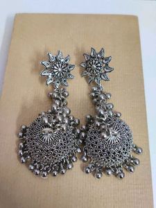 Silver Jhumka Earrings