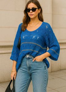 Pinterest Oversized Knit Blue Top By Neb Girl A