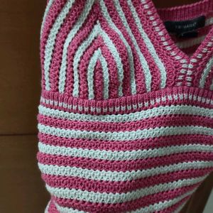Pink Striped Knit Top💗
