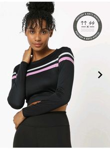 Cropped Active Wear T Shirt