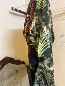 Jungle Print &amp; Multi Colour Top XL With Navy Jeans