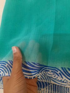 86)New Blue Printed Saree