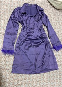 Satin Dark Levender Coloured Dress