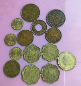 Collection of Vintage Indian 14 old Coins