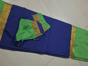 Elegant Blue &amp; Green Saree