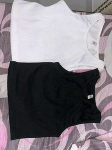 Combo Crop Top White &amp; Black