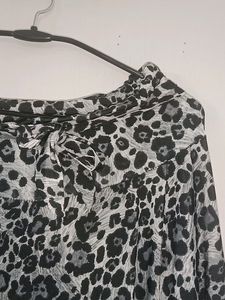 (Black N White) Cheetah Print Long Skirt