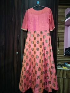 Coral ethnic gown
