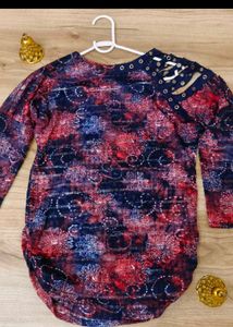 Patterned Long Sleeve Top