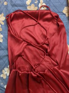 Red Mini backless Dress