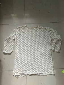 Net Off White Flower Top