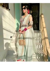 Mint Green Embroidered Anarkali Suit