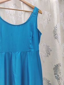 Tailored Blue Shimmer A-Line Formal Gown