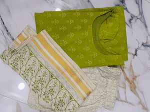 Stitched Green Kurta Set with dupatta