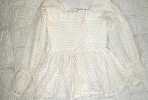 Lace Bow Long Sleeve Top