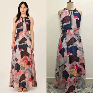 Abstract Print Maxi Dress