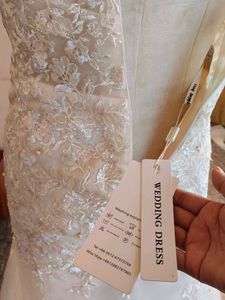 Elegant Champagne Wine Colour Lace Wedding Dress