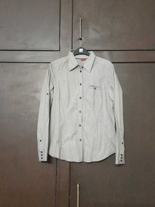 Striped Oversized Button-Down Shirt