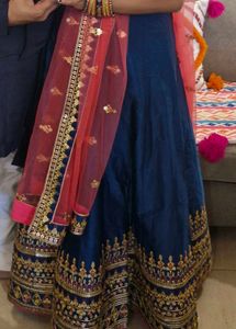 Teal Blue Lengha In Excellent Condition