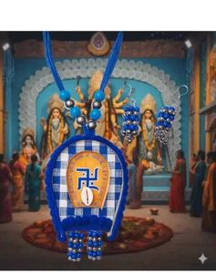 Ethnic Necklace and Earring Set blue