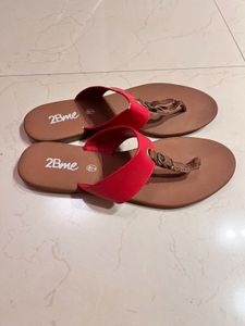 2Bme Trendy Red Flat Sandal