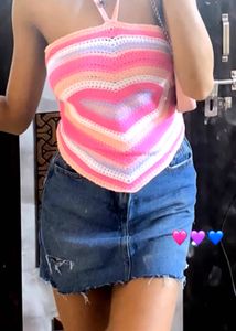 Crochet Heart Halter Top