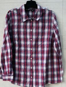 Unisex Checked Spread Collar Shirt🫶🏻