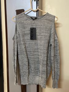 NEW Cold Shoulder Knit With Lurex Thread