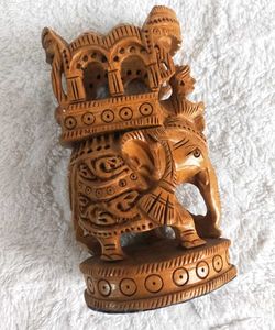 Handcarved Wooden Elephant Showpiece