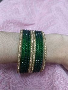 Green &amp; Gold Bangle Set