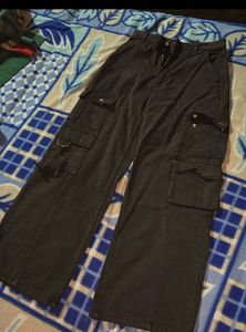 8 pocket black cargo jeans